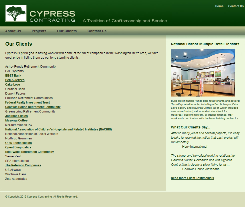 Cypress Contracting Interior Page