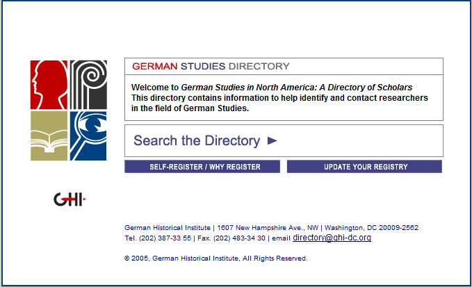 German Studies Directory Home Page